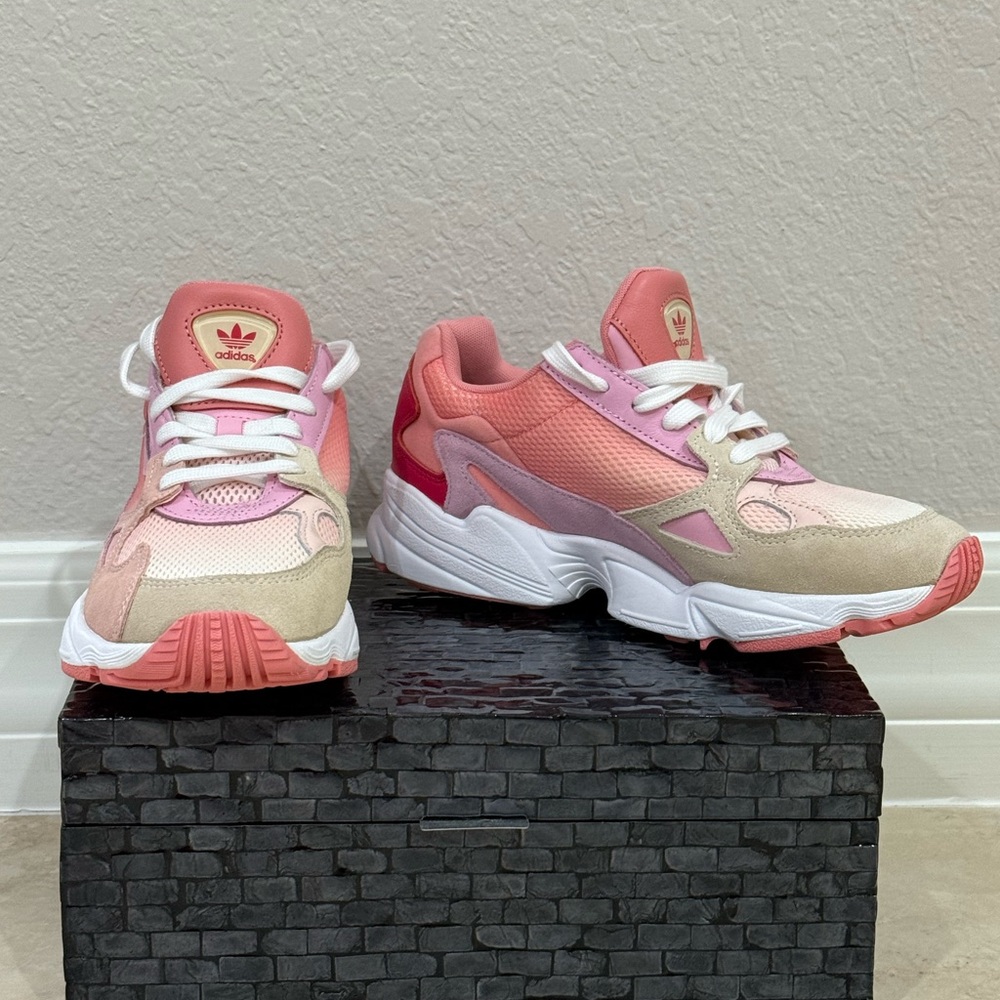 adidas Women's Pink Coral and Beige Athletic Sneakers